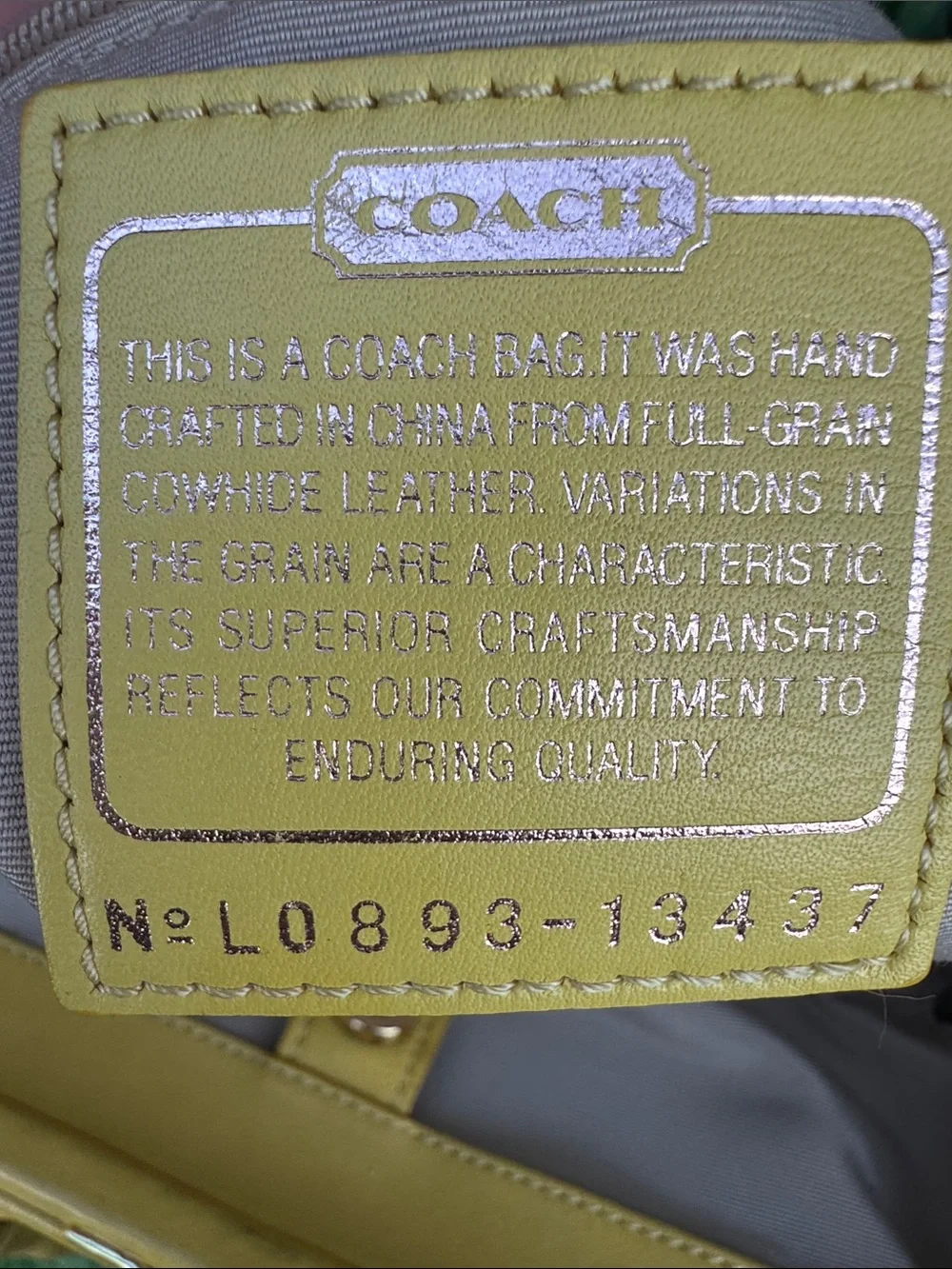 Coach Parker Yellow Leather Shoulder Bag with Kisslock & Gold-Tone Hardware